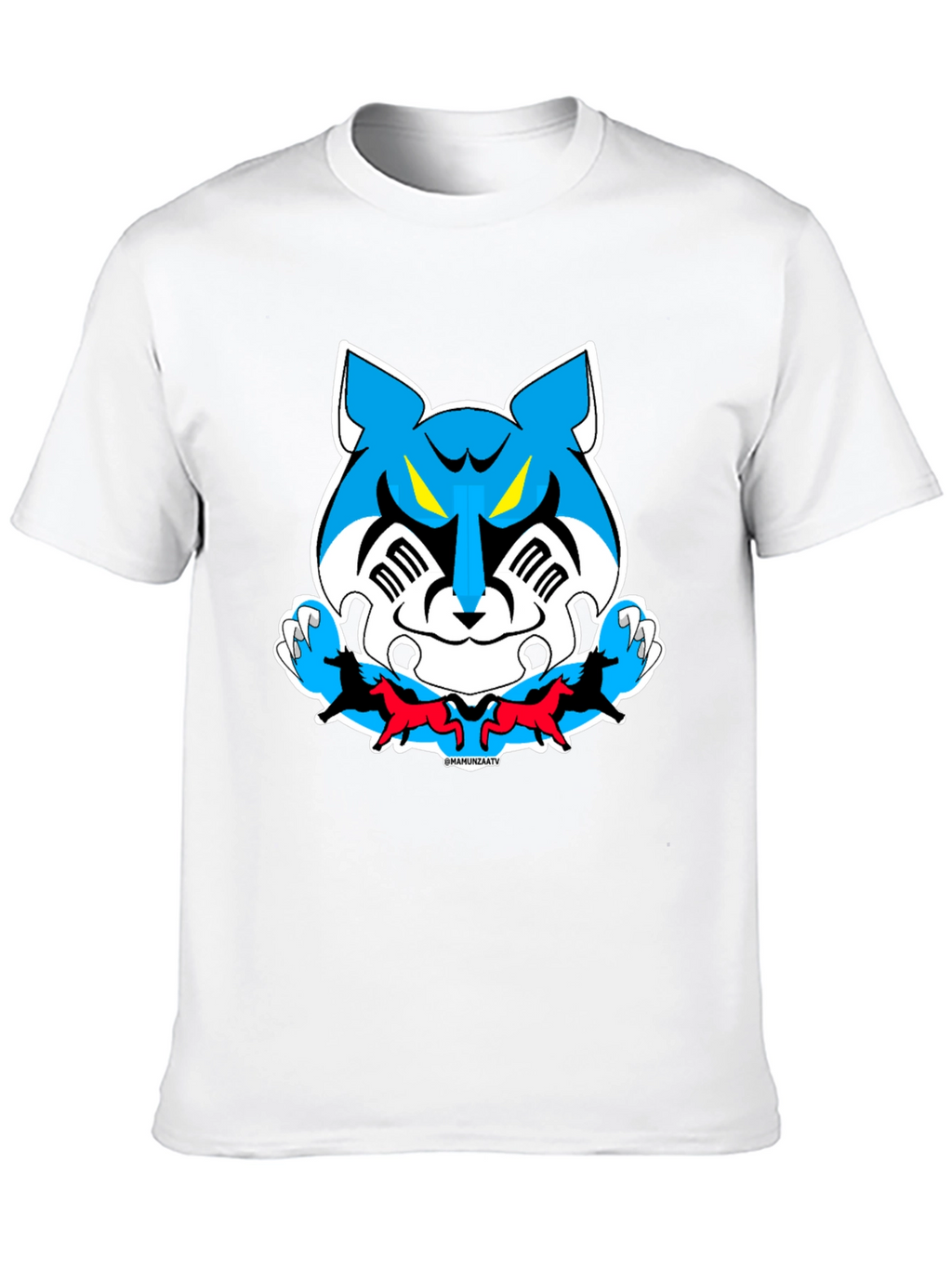 Cartoon Tiger Graphic Tee - Black