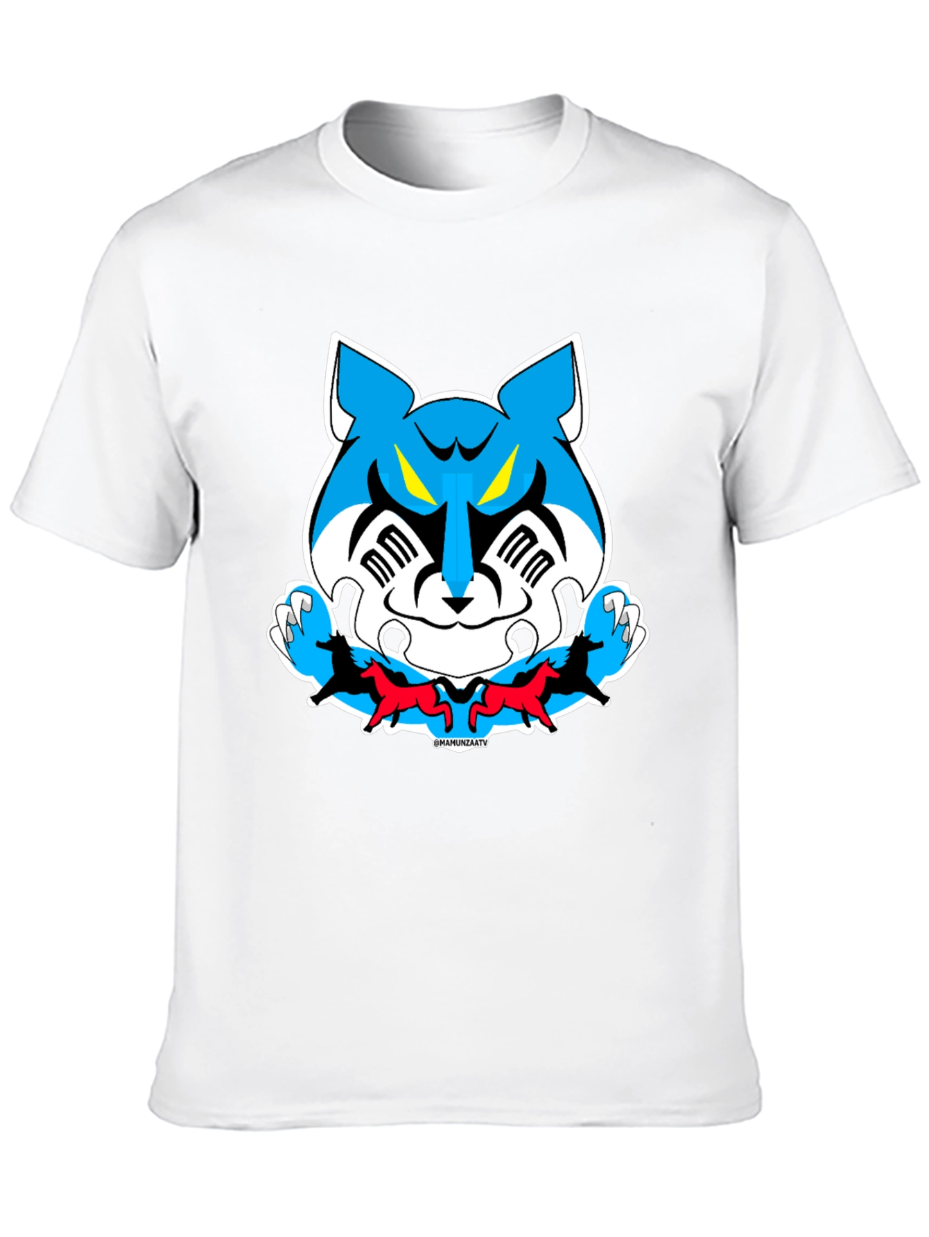 Cartoon Tiger Graphic Tee - Black