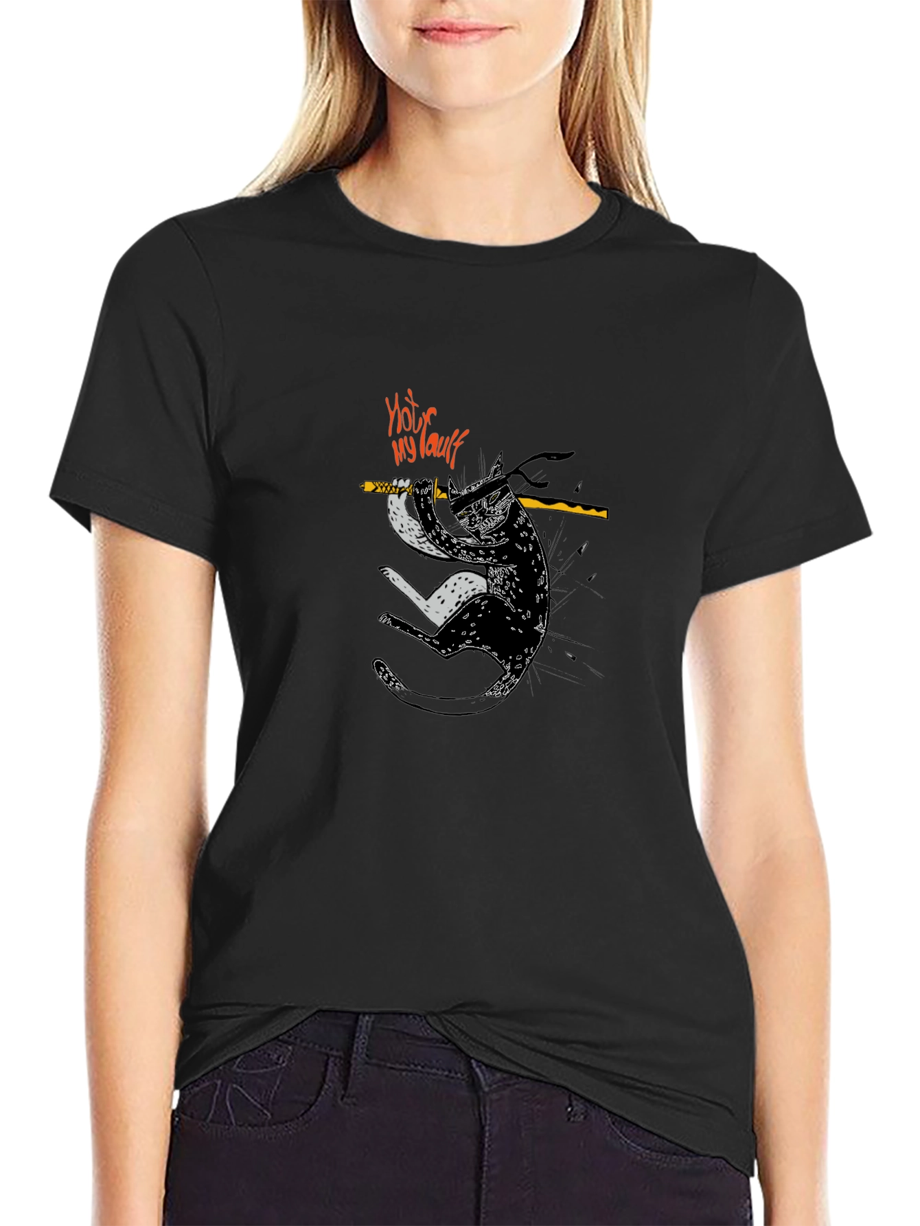 Ninja Cat T-Shirt - Not My Fault Funny Tee