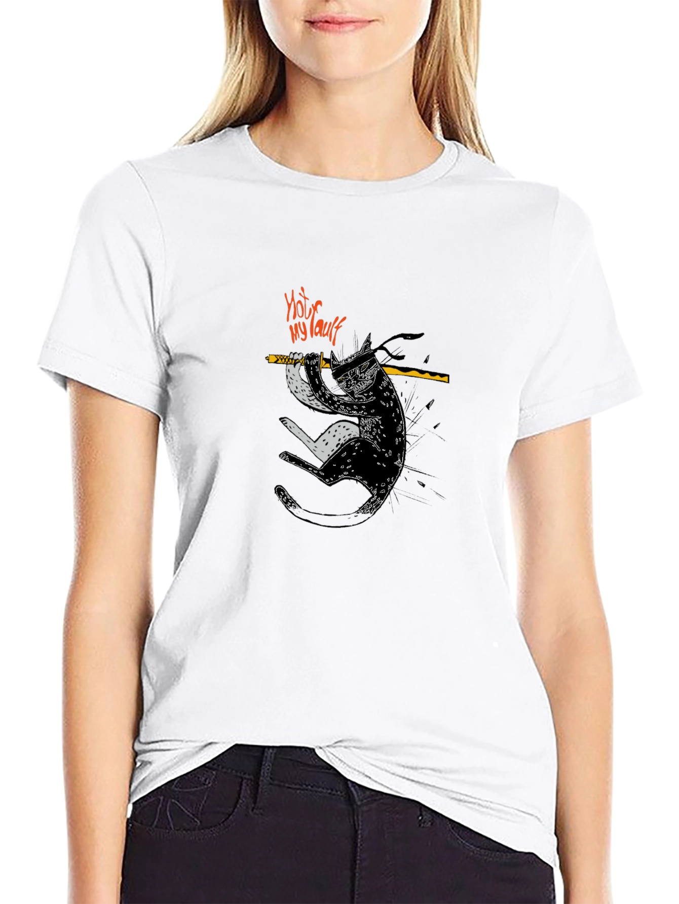 Ninja Cat T-Shirt - Not My Fault Funny Tee