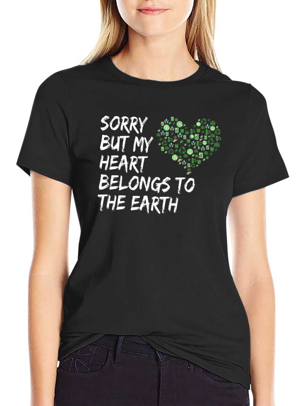 Earth Lover Graphic T-Shirt - Heart Belongs to Earth