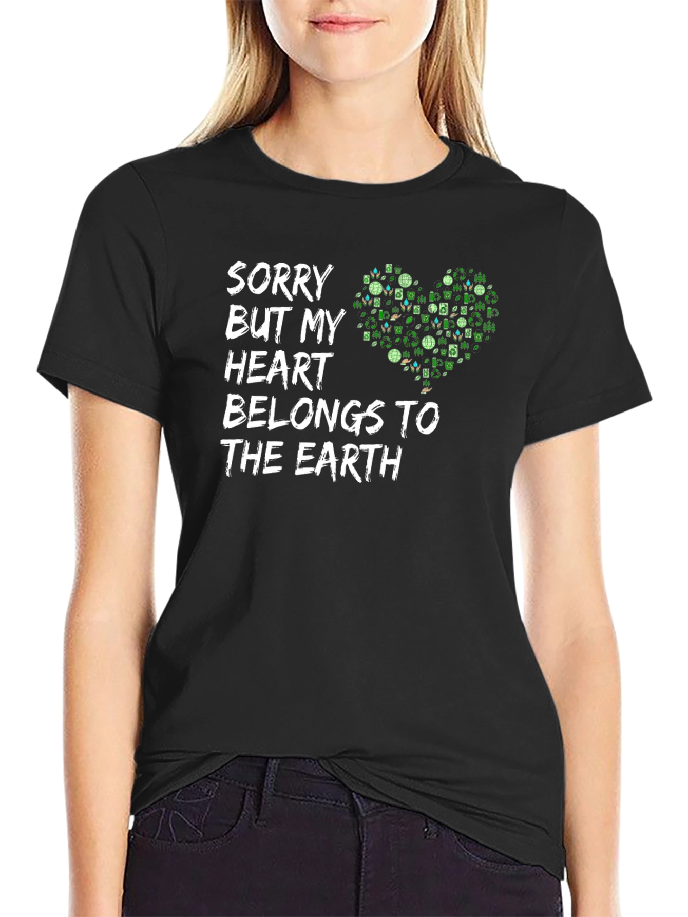 Earth Lover Graphic T-Shirt - Heart Belongs to Earth