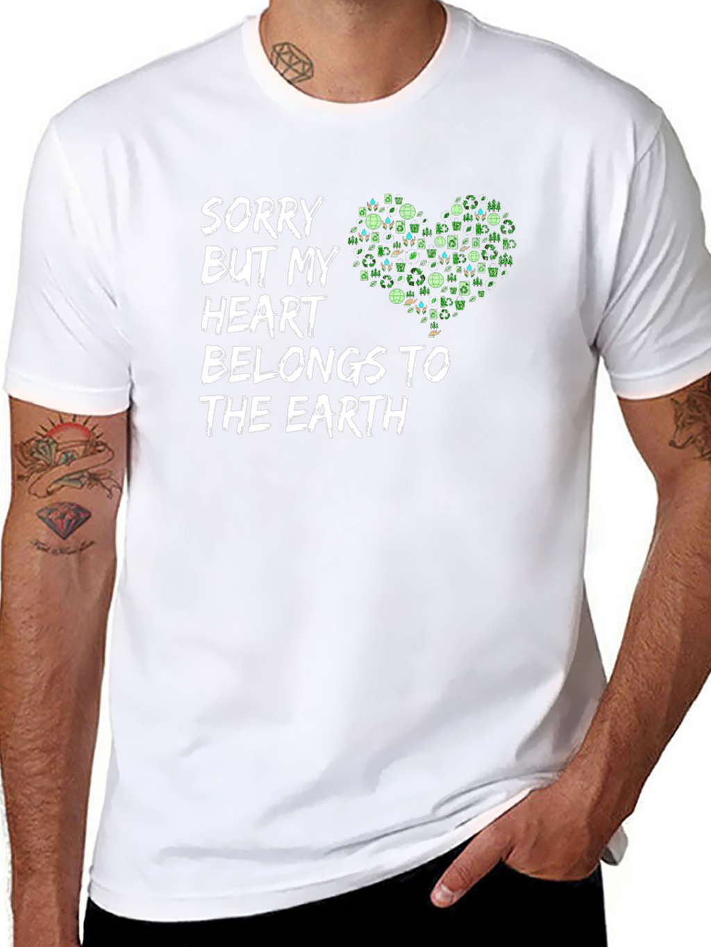 Earth Lover Graphic T-Shirt - Heart Belongs to Earth
