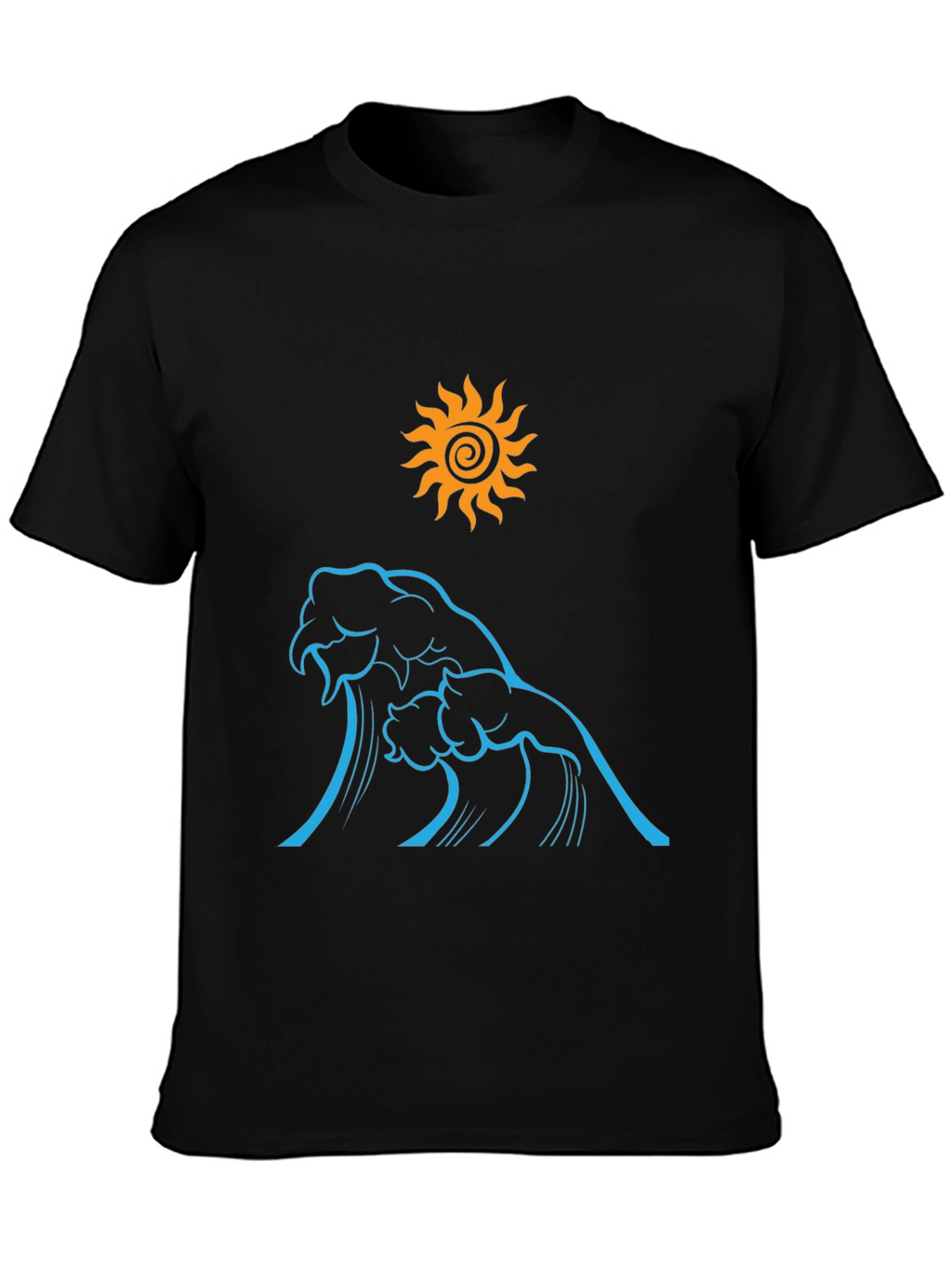 Ocean Wave Sun Graphic Tee - Black