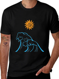 Ocean Wave Sun Graphic Tee - Black