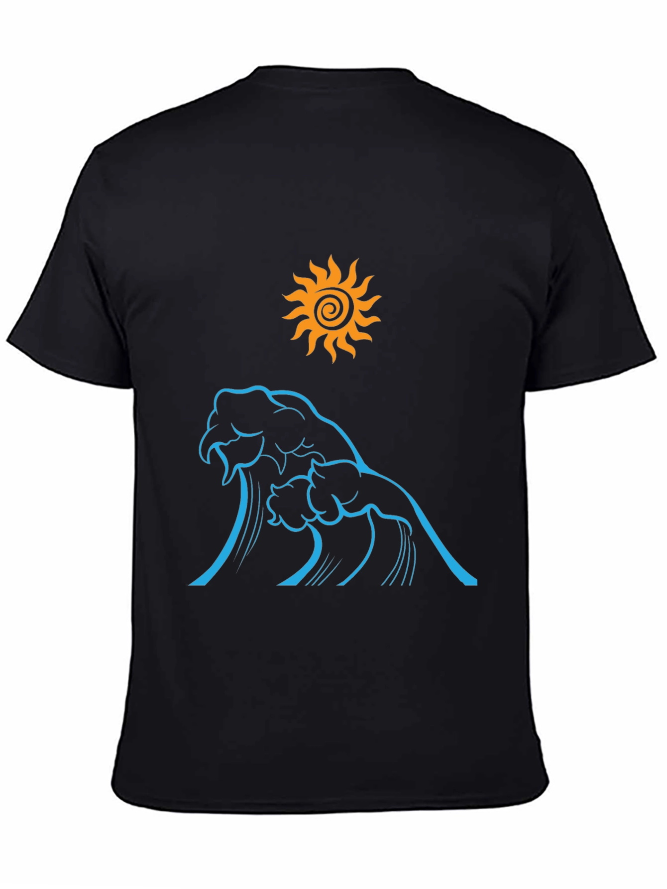 Ocean Wave Sun Graphic Tee - Black