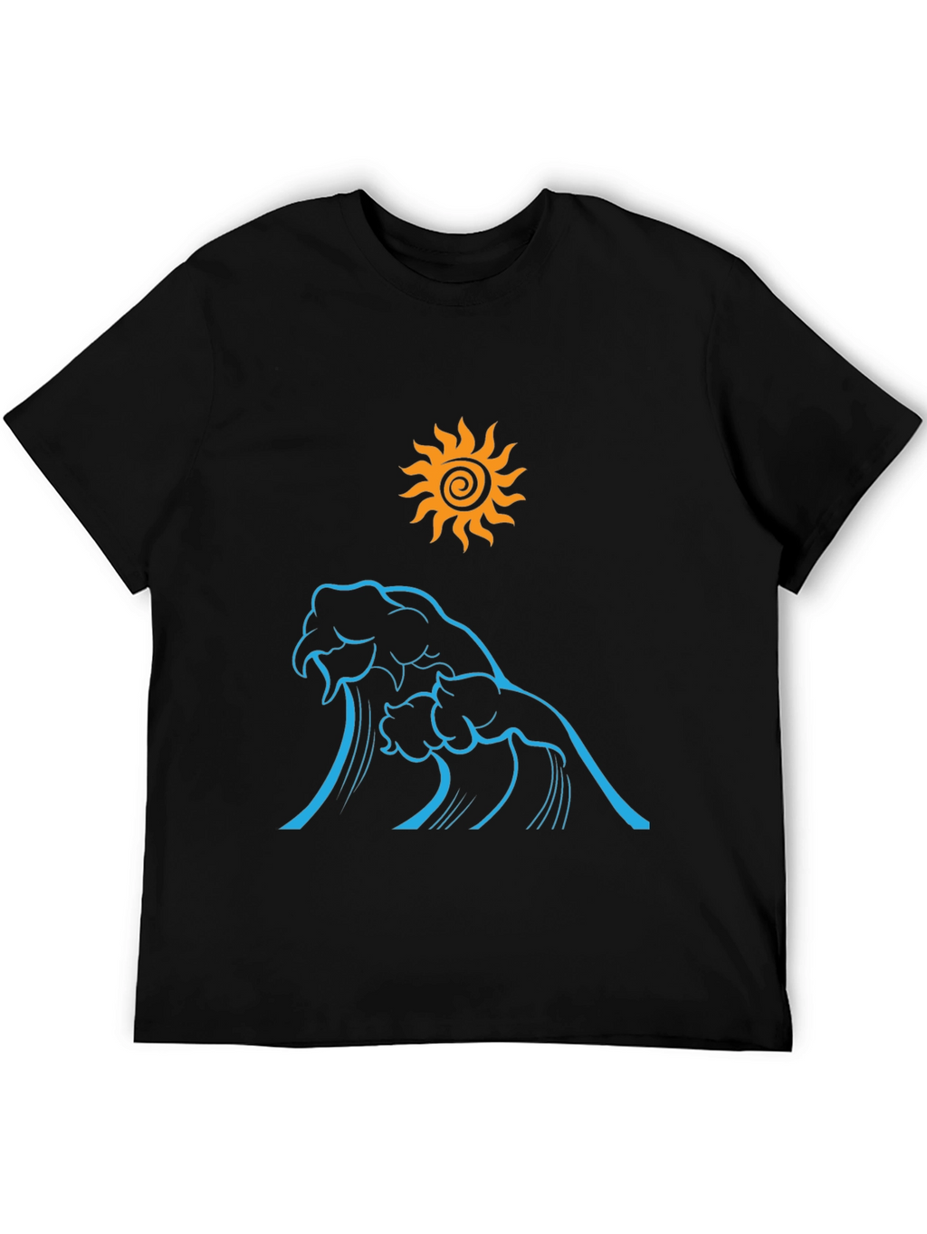 Ocean Wave Sun Graphic Tee - Black