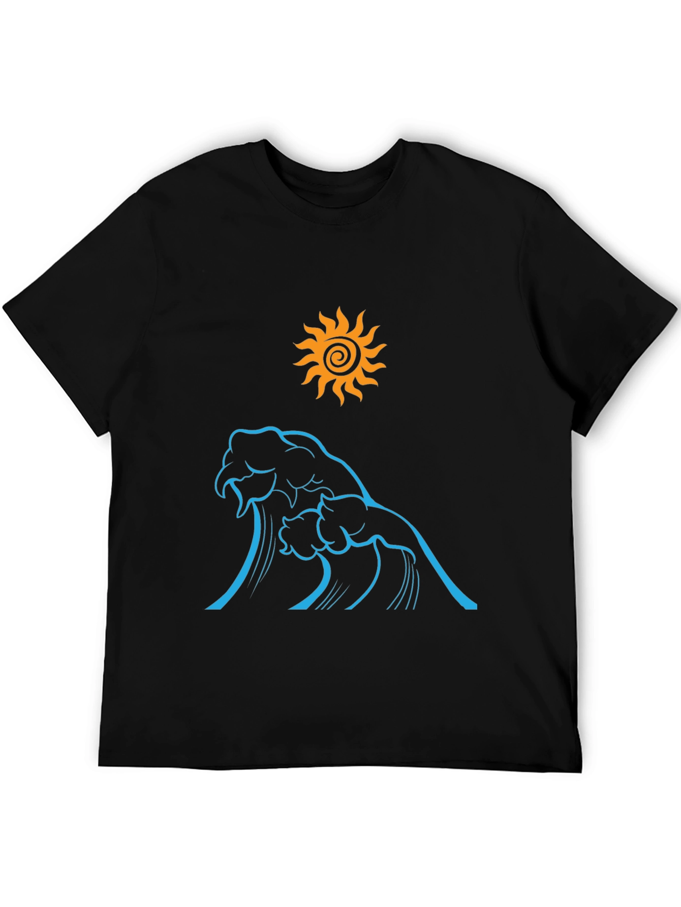 Ocean Wave Sun Graphic Tee - Black