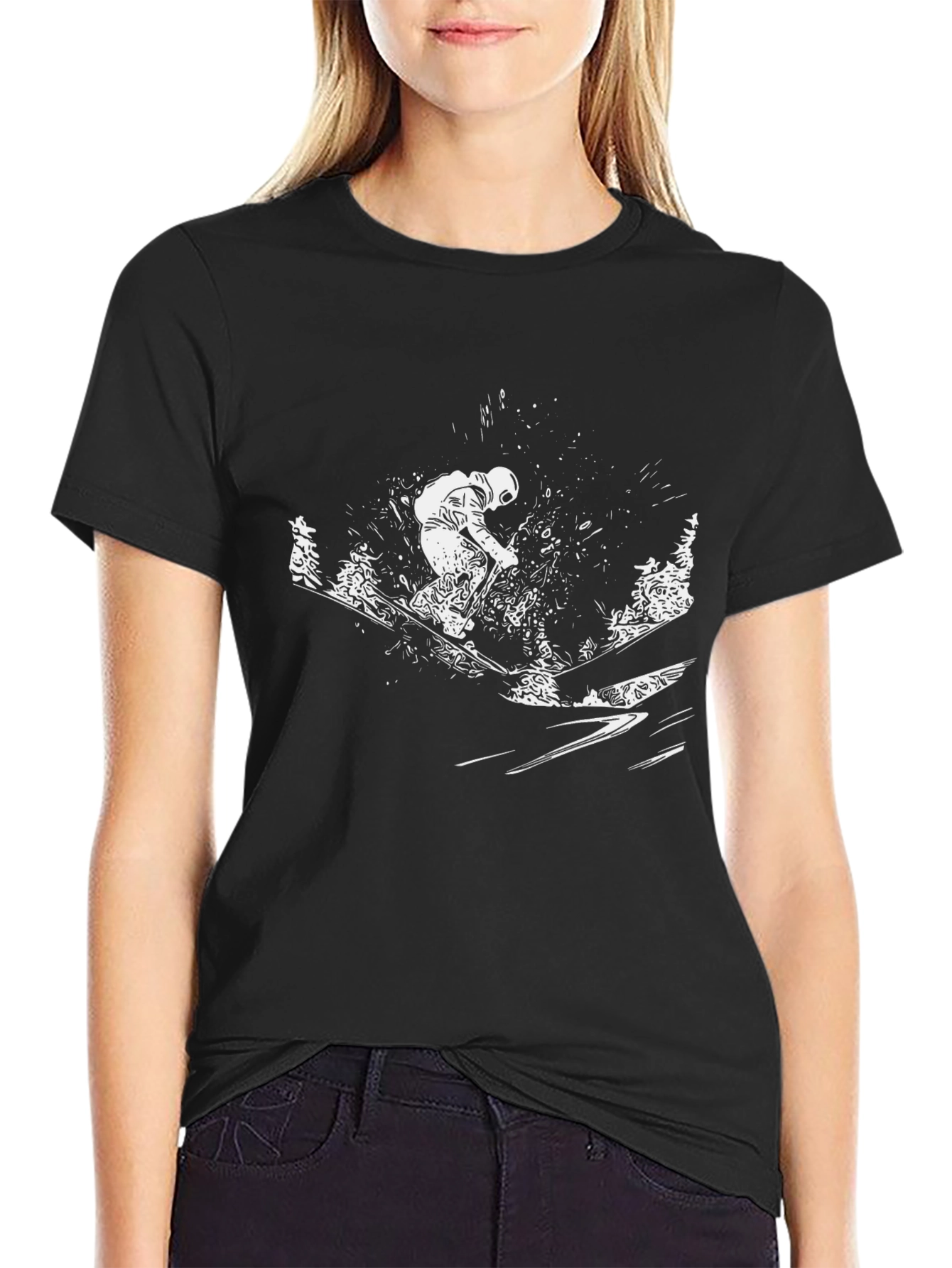 Black Ski T-Shirt: Adventure Ready