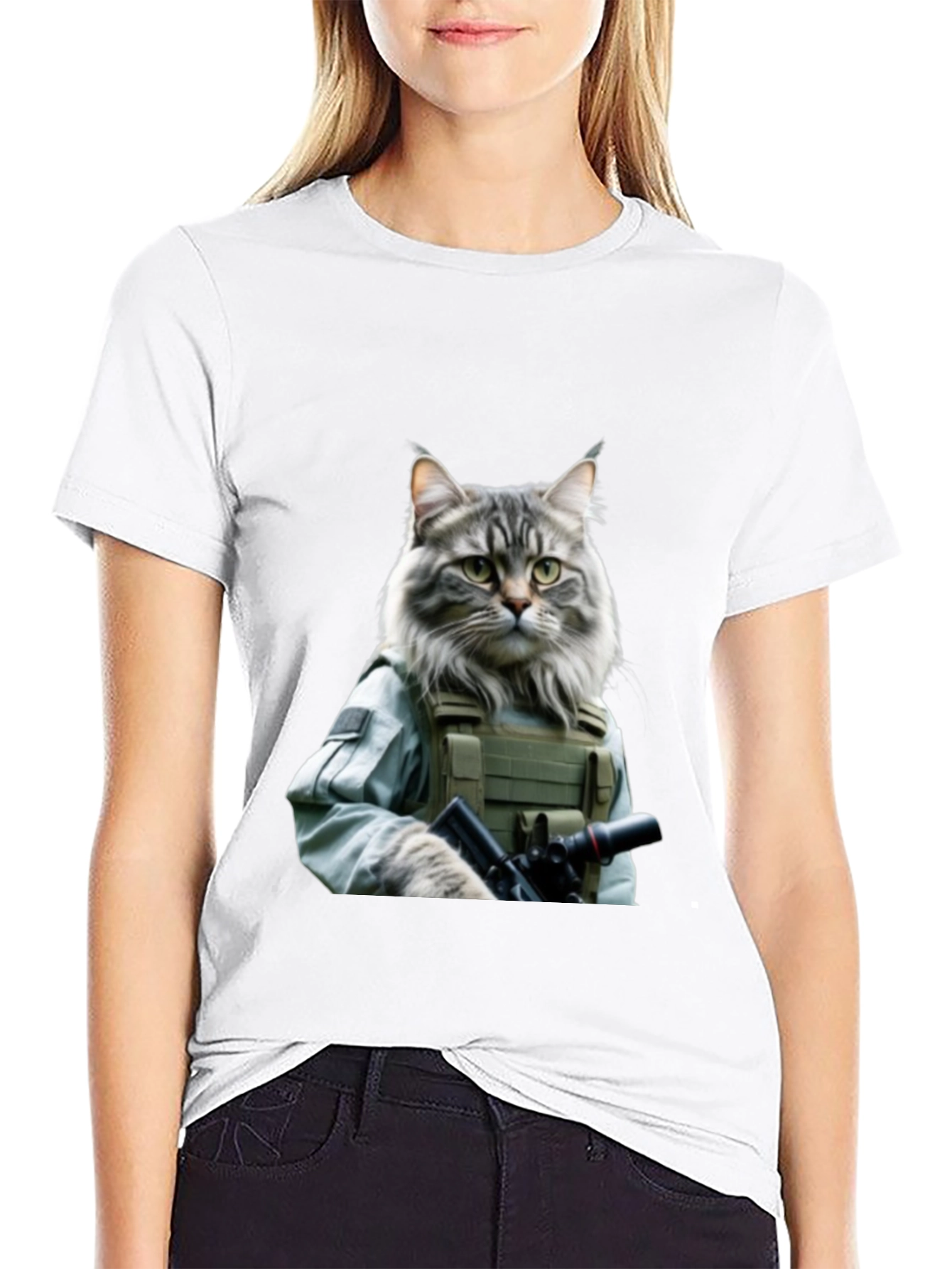Tactical Cat T-Shirt - Military Style