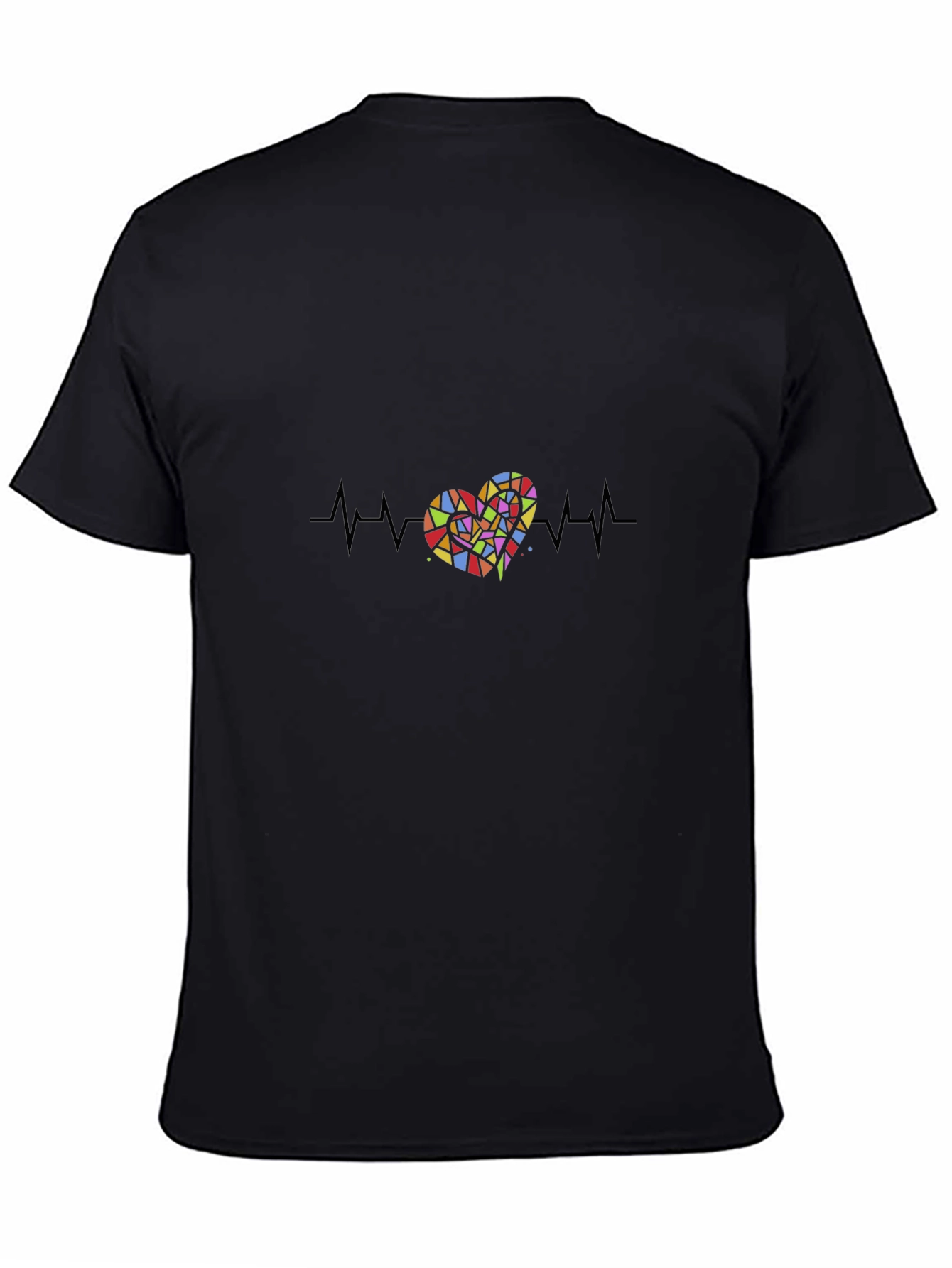 Heartbeat Heart T-Shirt - Black
