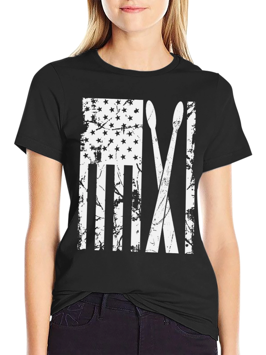 American Flag Drum Sticks Graphic Tee