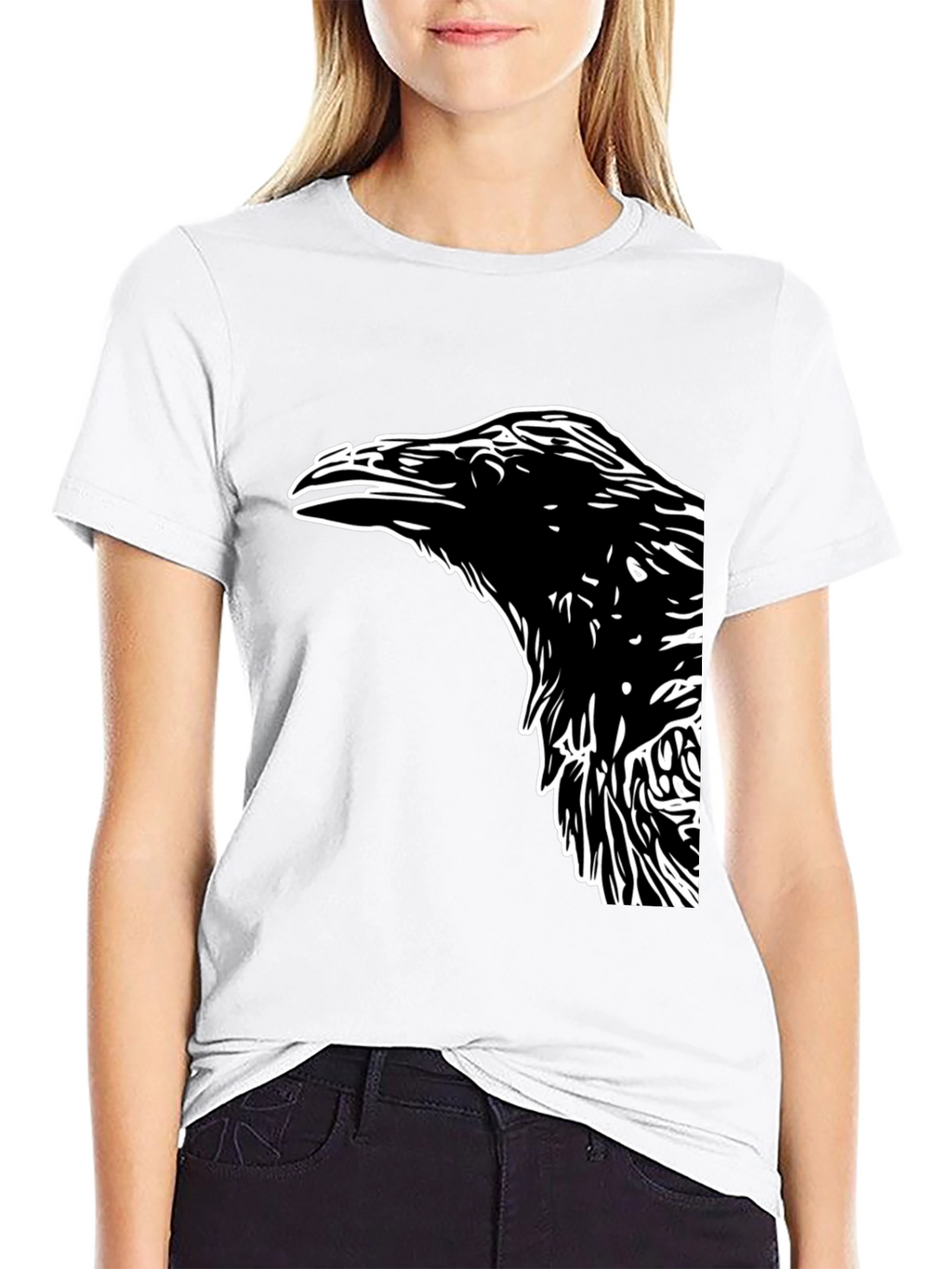 Raven Graphic Tee - Bold Bird Design