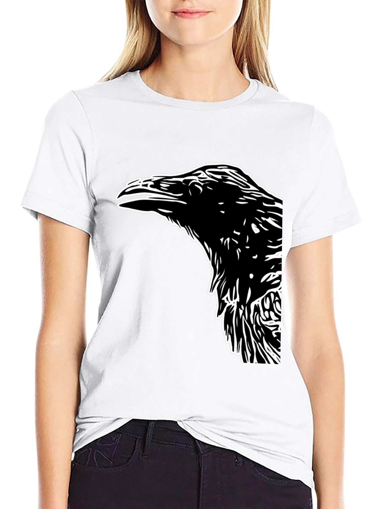 Raven Graphic Tee - Bold Bird Design
