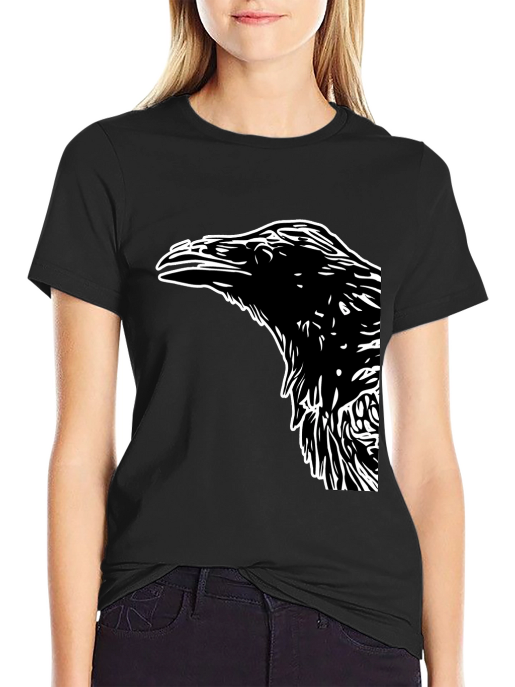 Raven Graphic Tee - Bold Bird Design
