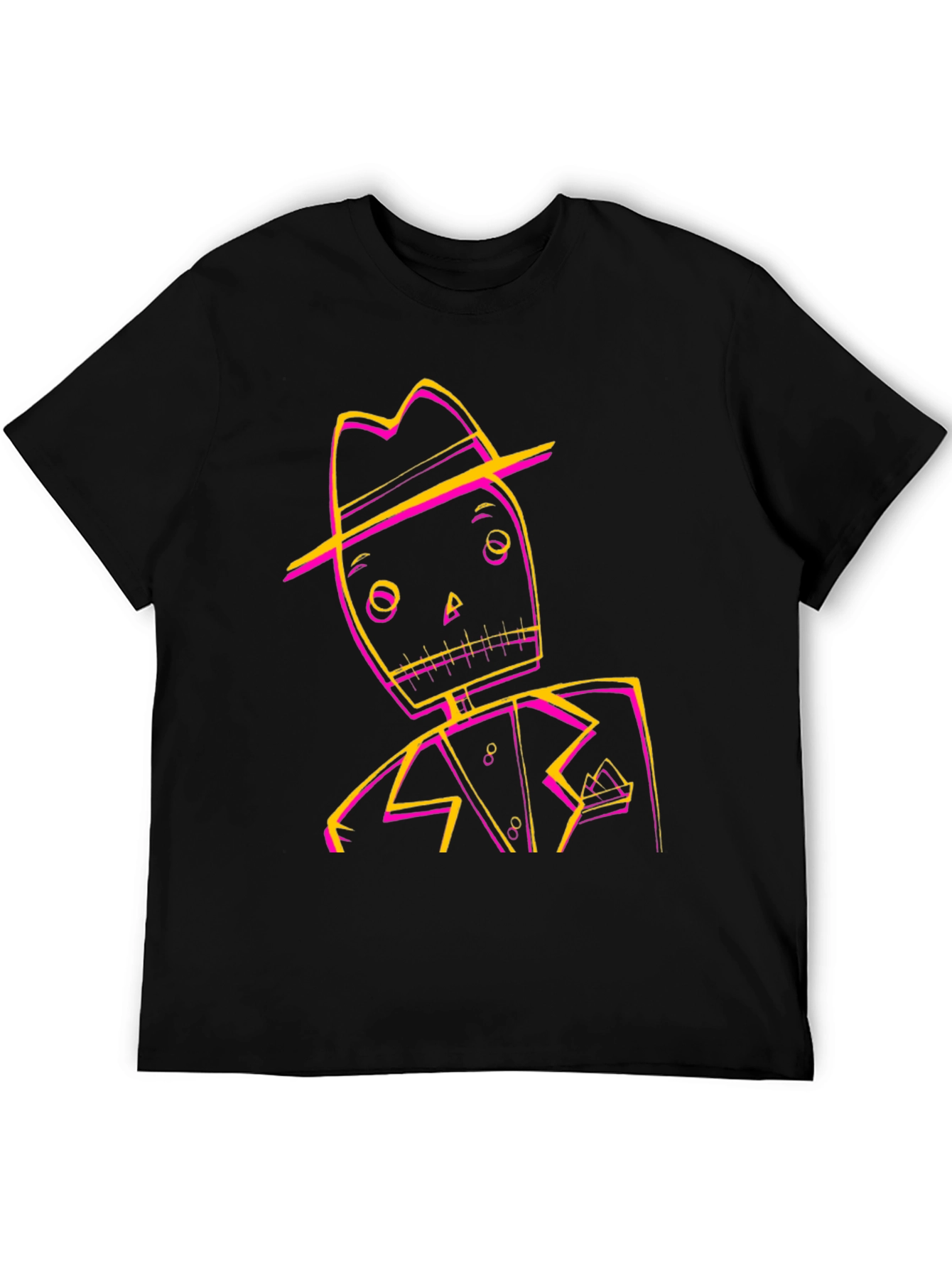 Cool Spooky Skeleton Character Graphic Tee