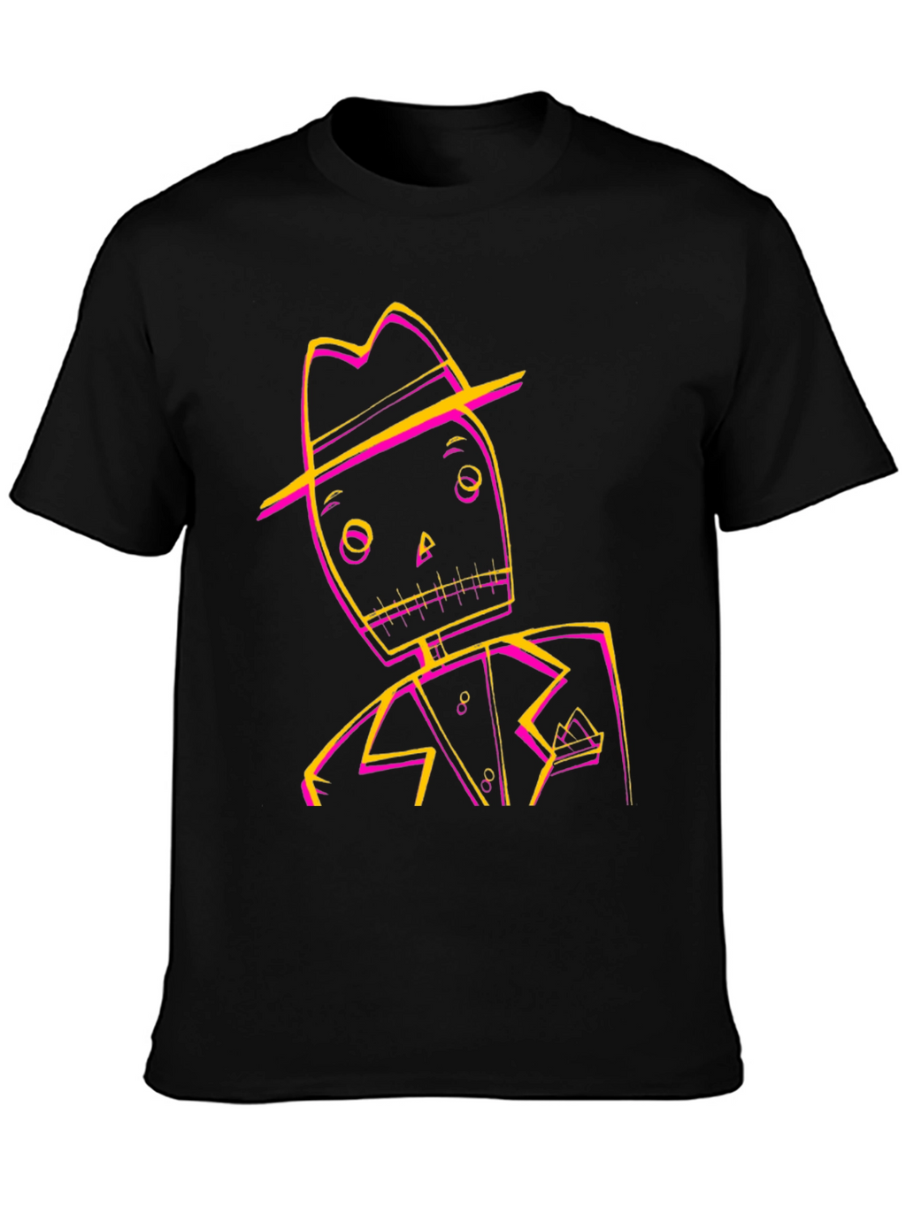Cool Spooky Skeleton Character Graphic Tee
