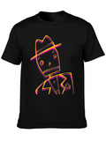 Cool Spooky Skeleton Character Graphic Tee