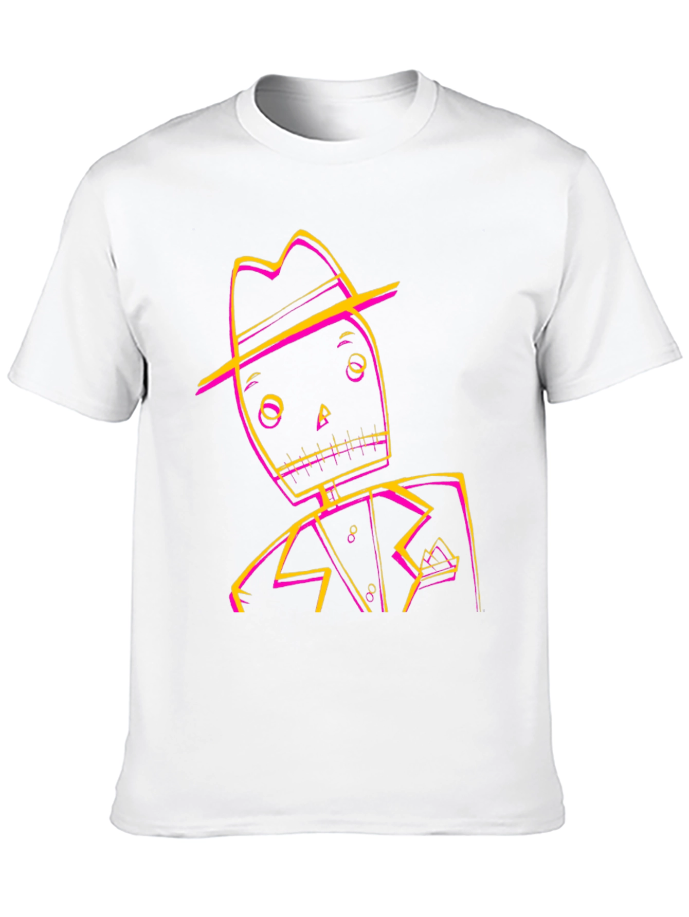 Cool Spooky Skeleton Character Graphic Tee