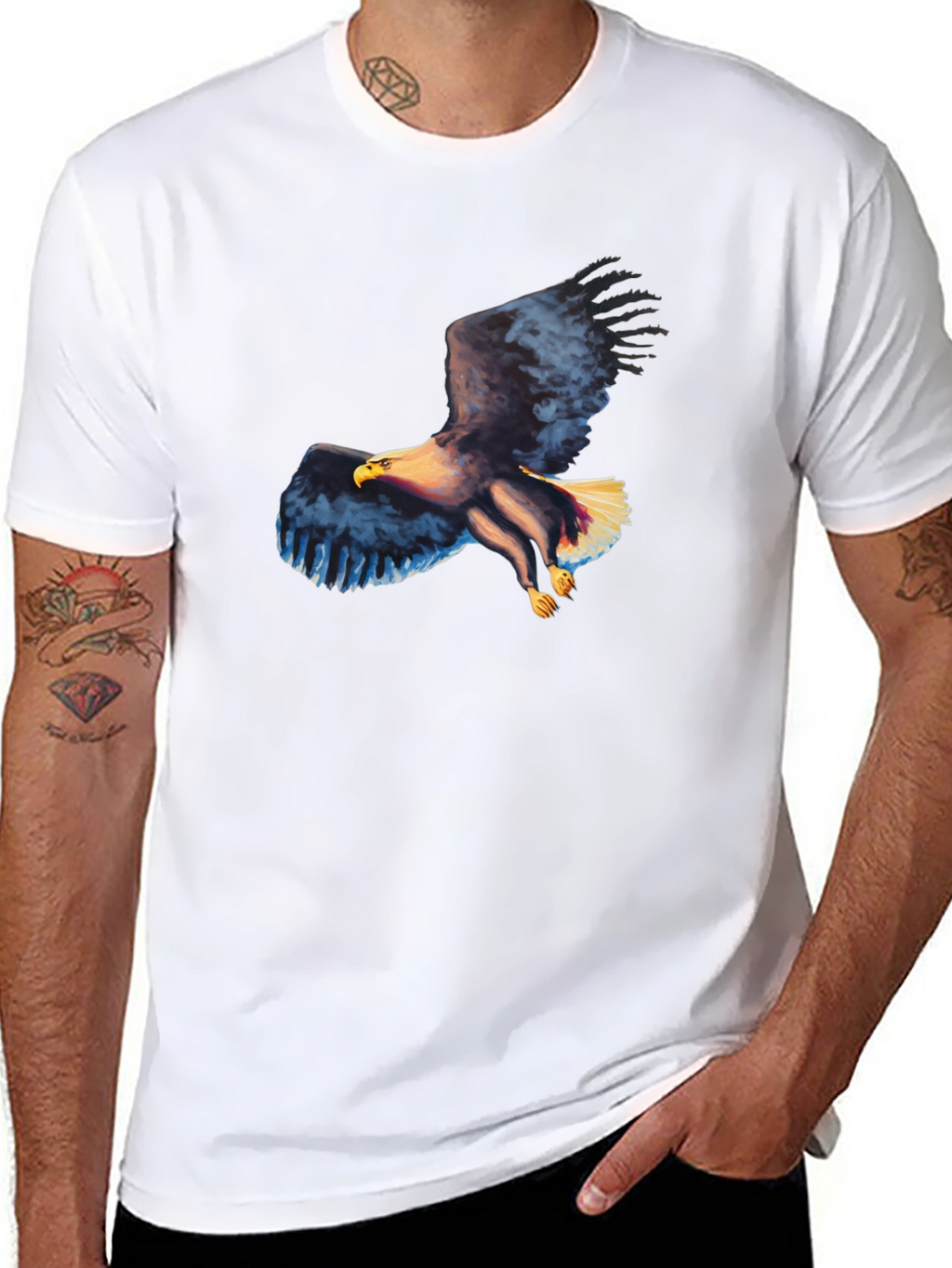 Eagle Graphic Black T-Shirt - Mens Casual Tee