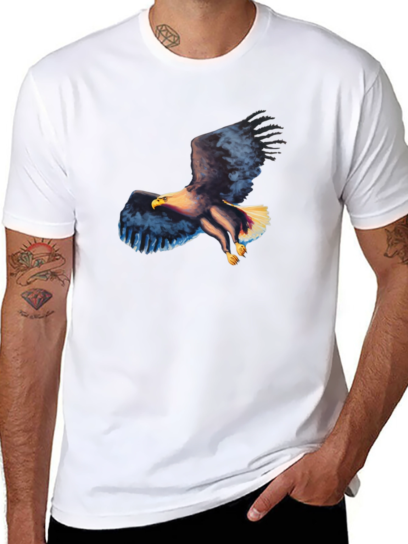 Eagle Graphic Black T-Shirt - Mens Casual Tee