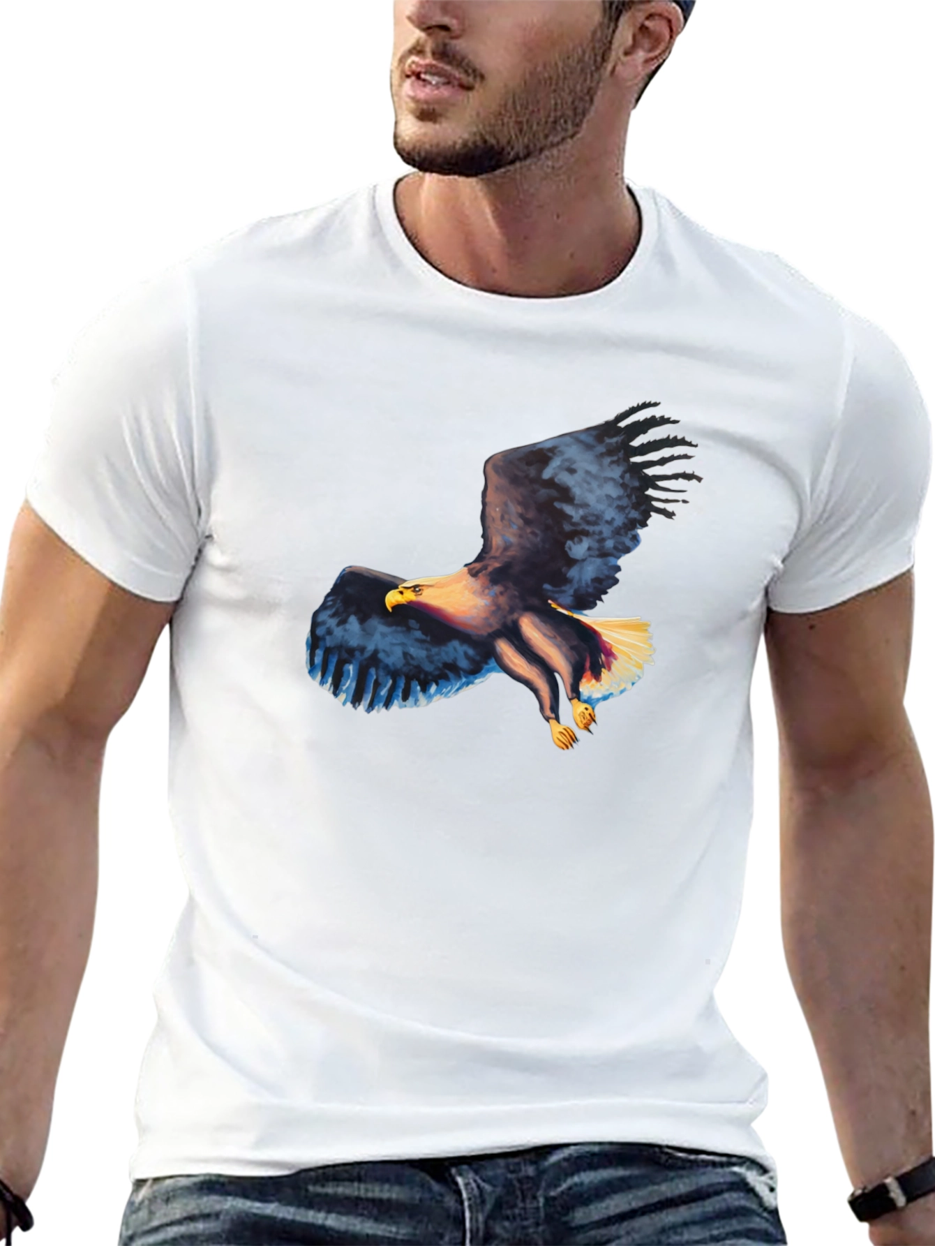 Eagle Graphic Black T-Shirt - Mens Casual Tee