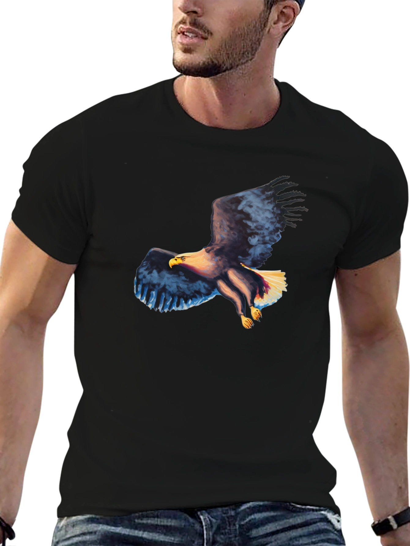 Eagle Graphic Black T-Shirt - Mens Casual Tee