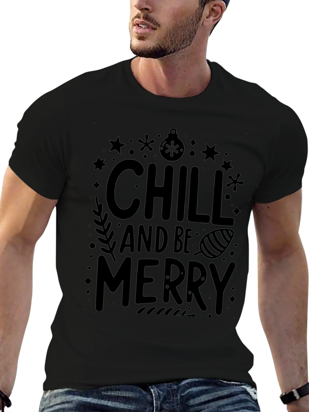 Chill and Be Merry Black T-Shirt