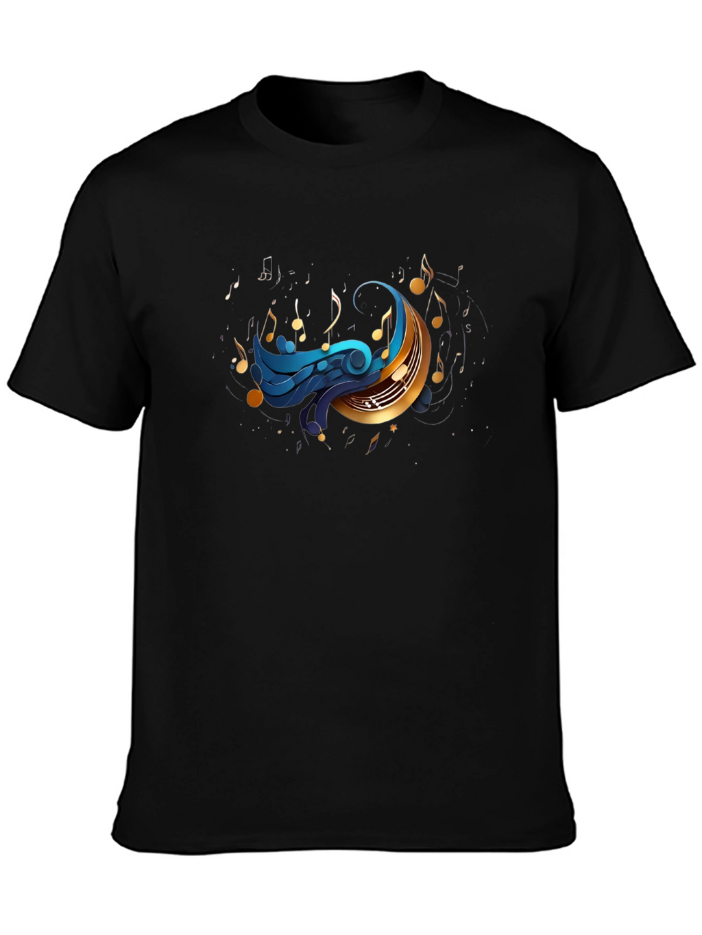 Musical Moon Graphic T-Shirt - Black