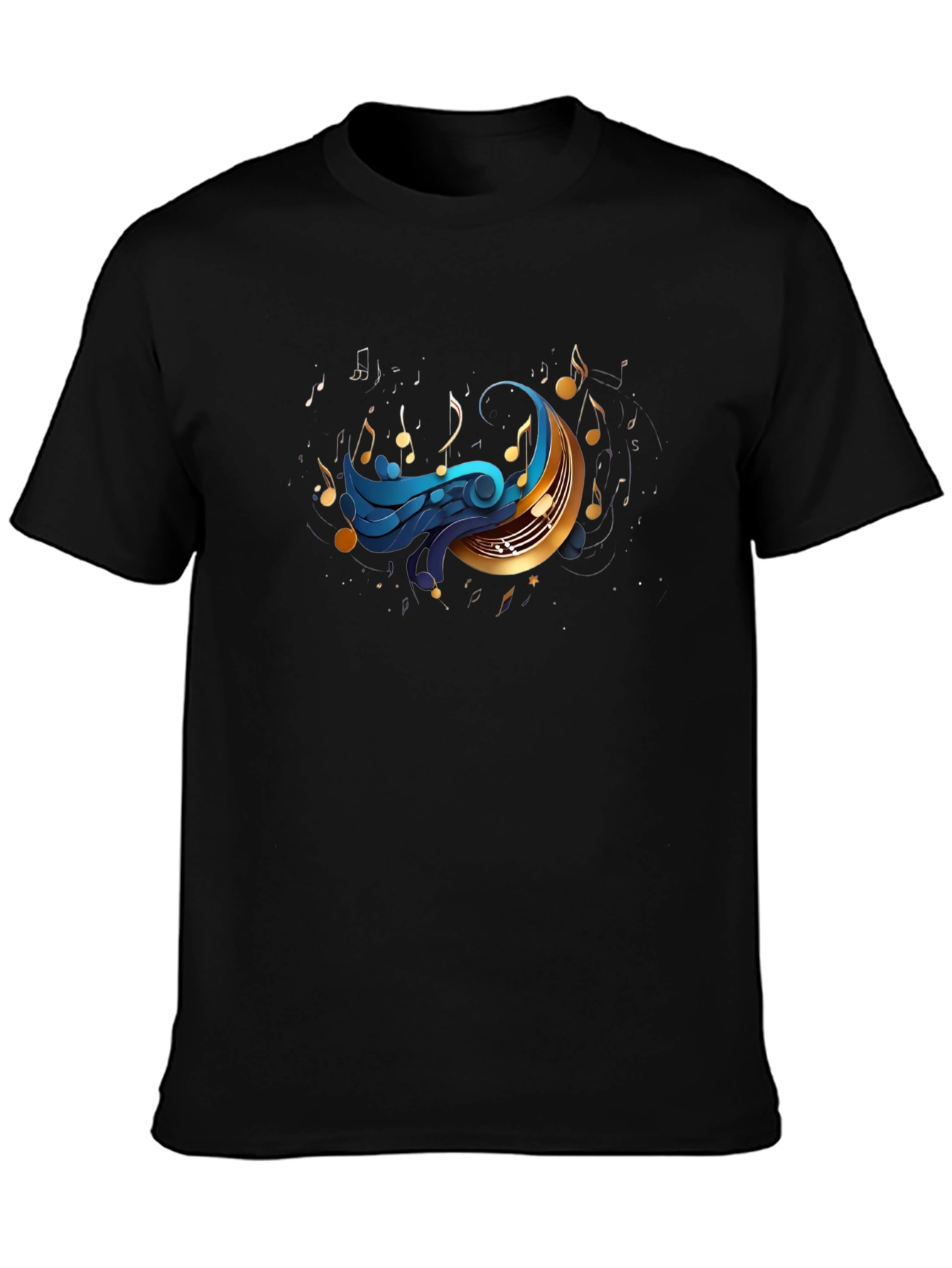 Musical Moon Graphic T-Shirt - Black