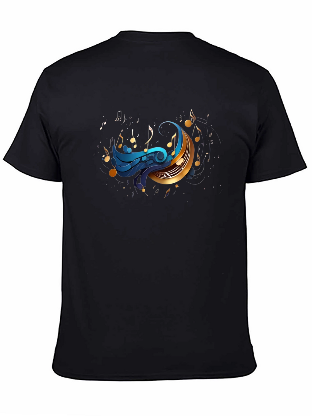 Musical Moon Graphic T-Shirt - Black