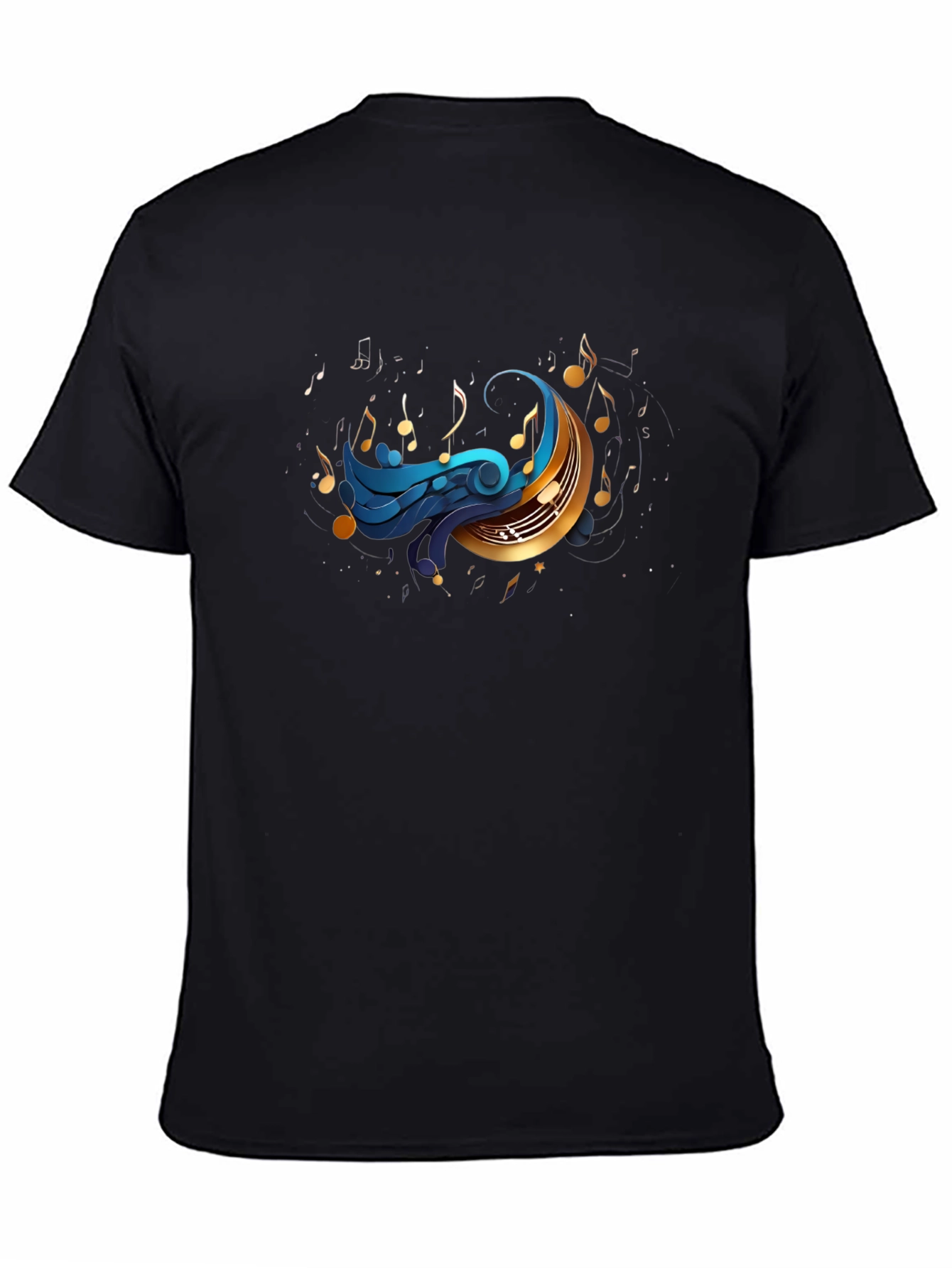 Musical Moon Graphic T-Shirt - Black