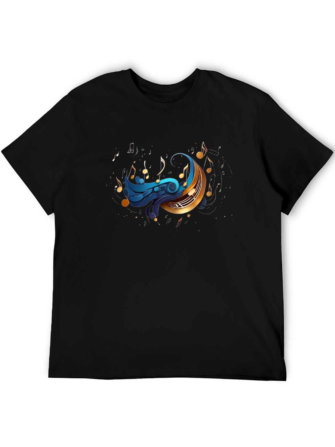Musical Moon Graphic T-Shirt - Black