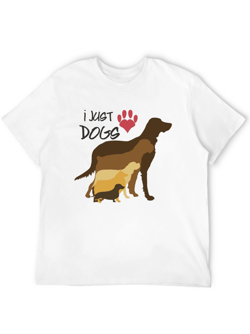 I Just Love Dogs T-Shirt - Silhouette Design