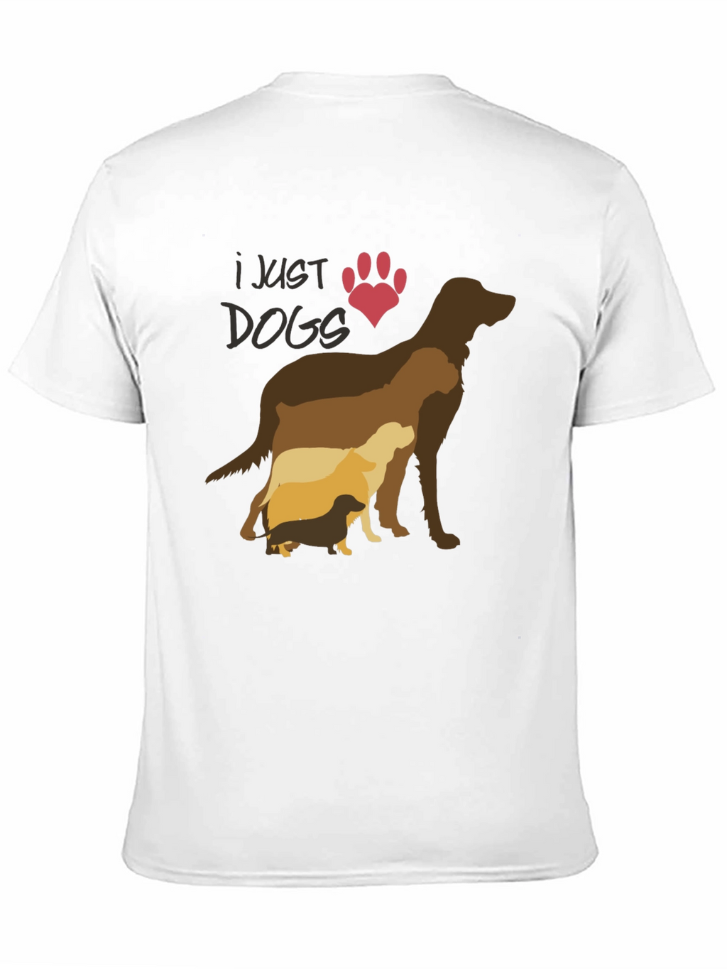 I Just Love Dogs T-Shirt - Silhouette Design