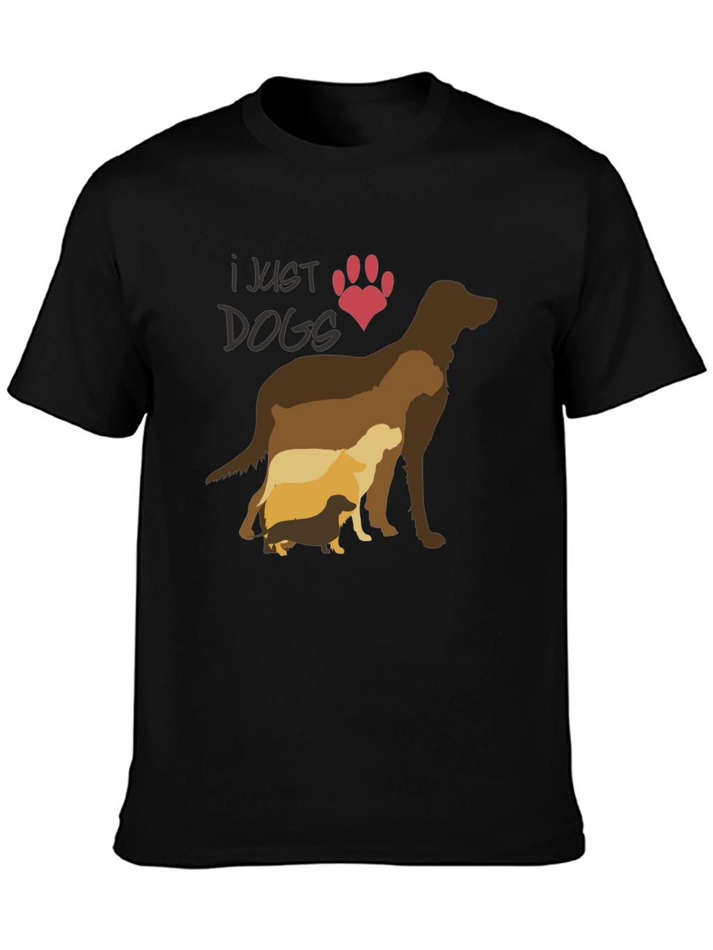 I Just Love Dogs T-Shirt - Silhouette Design