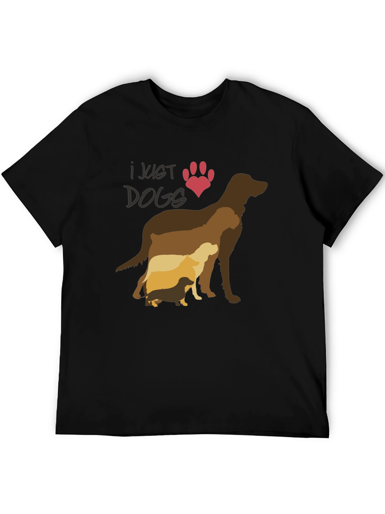 I Just Love Dogs T-Shirt - Silhouette Design