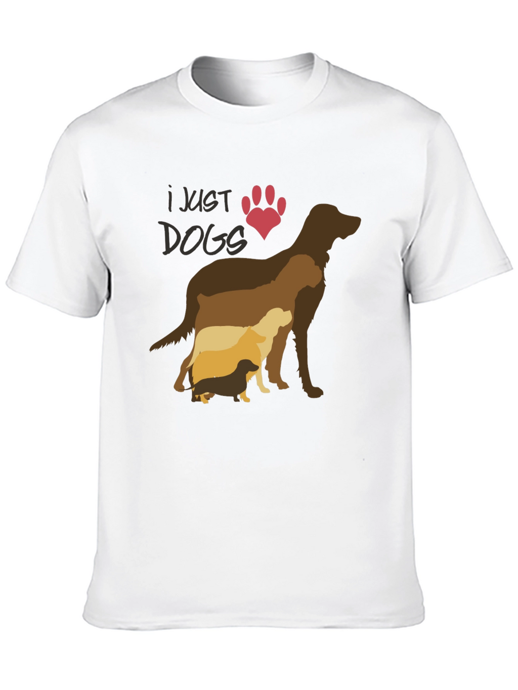I Just Love Dogs T-Shirt - Silhouette Design