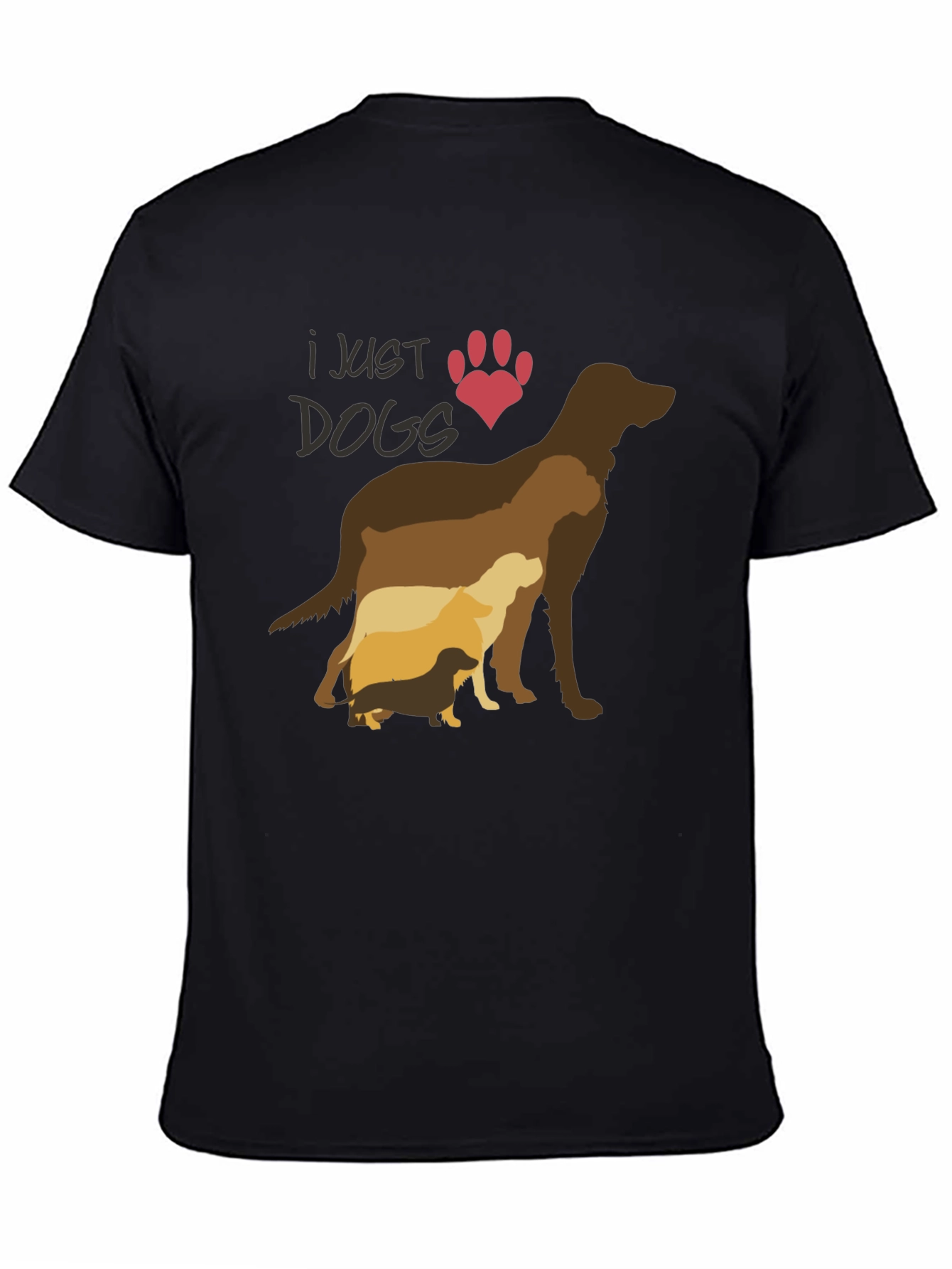 I Just Love Dogs T-Shirt - Silhouette Design