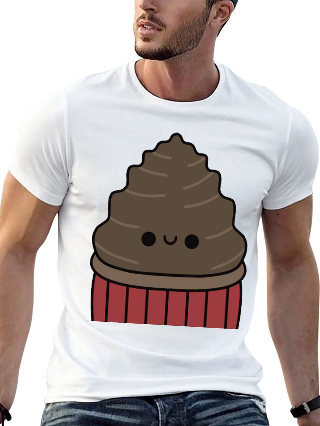 Cute Chocolate Cupcake Graphic T-Shirt