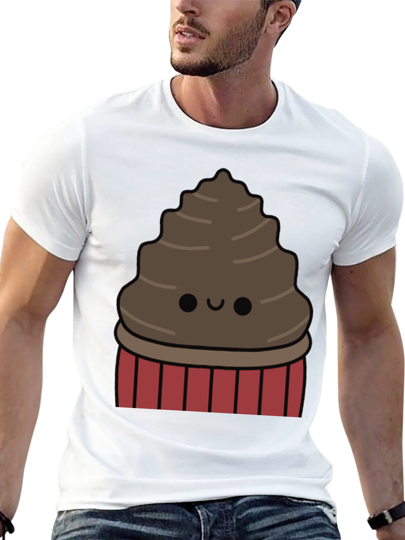 Cute Chocolate Cupcake Graphic T-Shirt