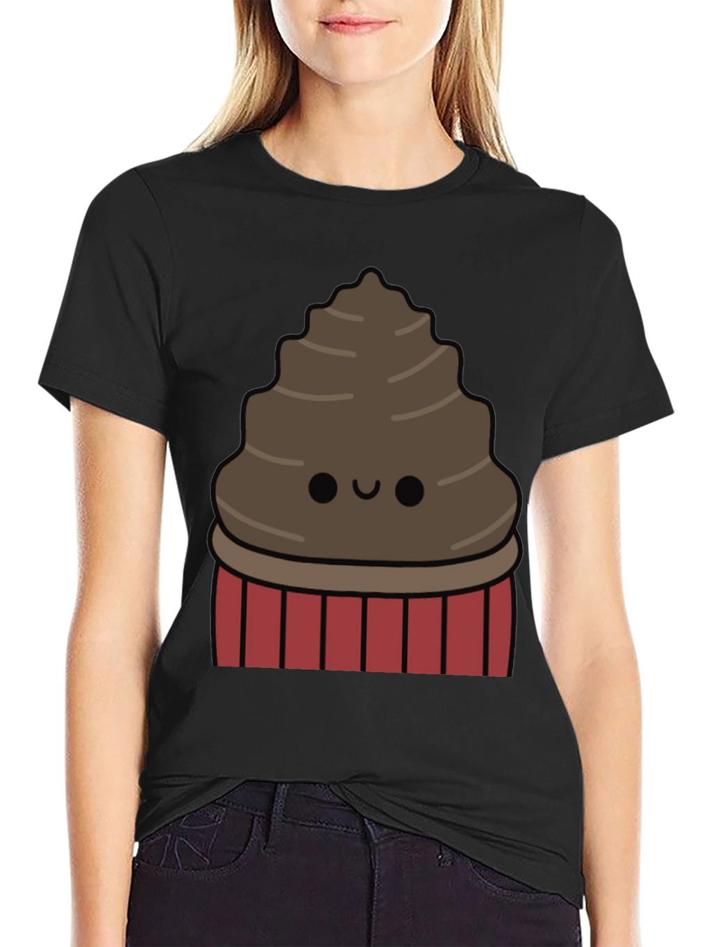 Cute Chocolate Cupcake Graphic T-Shirt