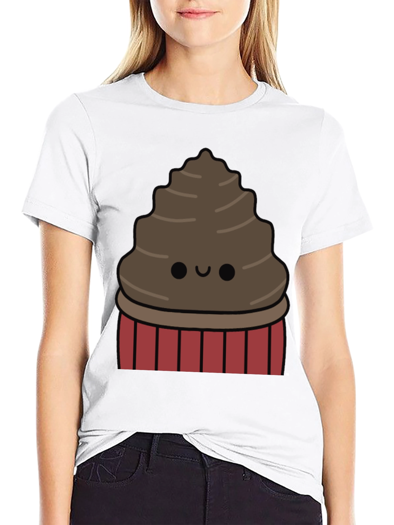 Cute Chocolate Cupcake Graphic T-Shirt