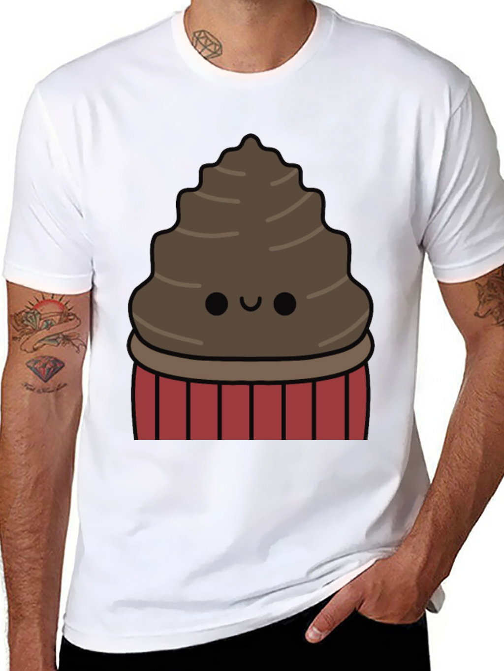 Cute Chocolate Cupcake Graphic T-Shirt
