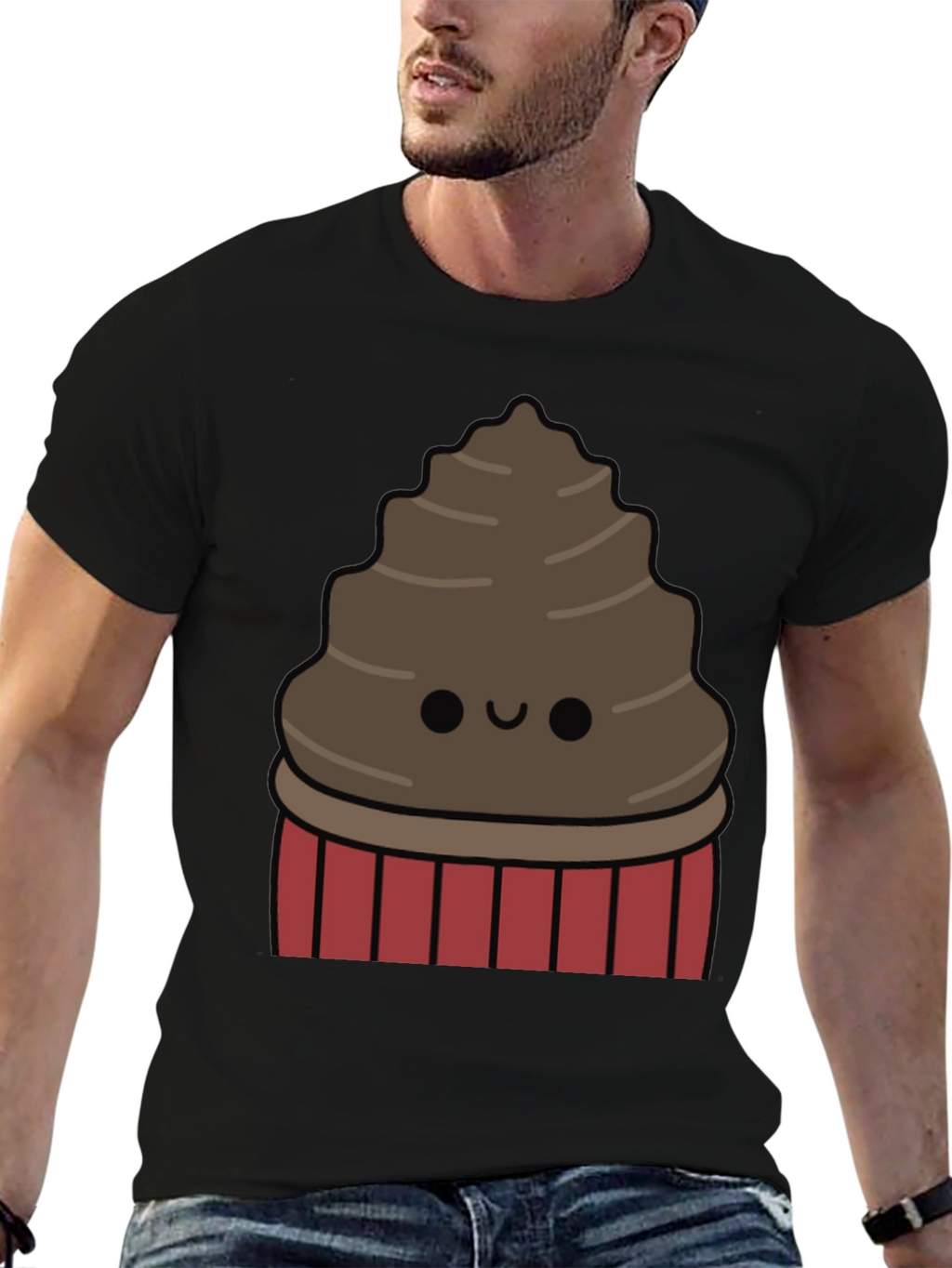 Cute Chocolate Cupcake Graphic T-Shirt