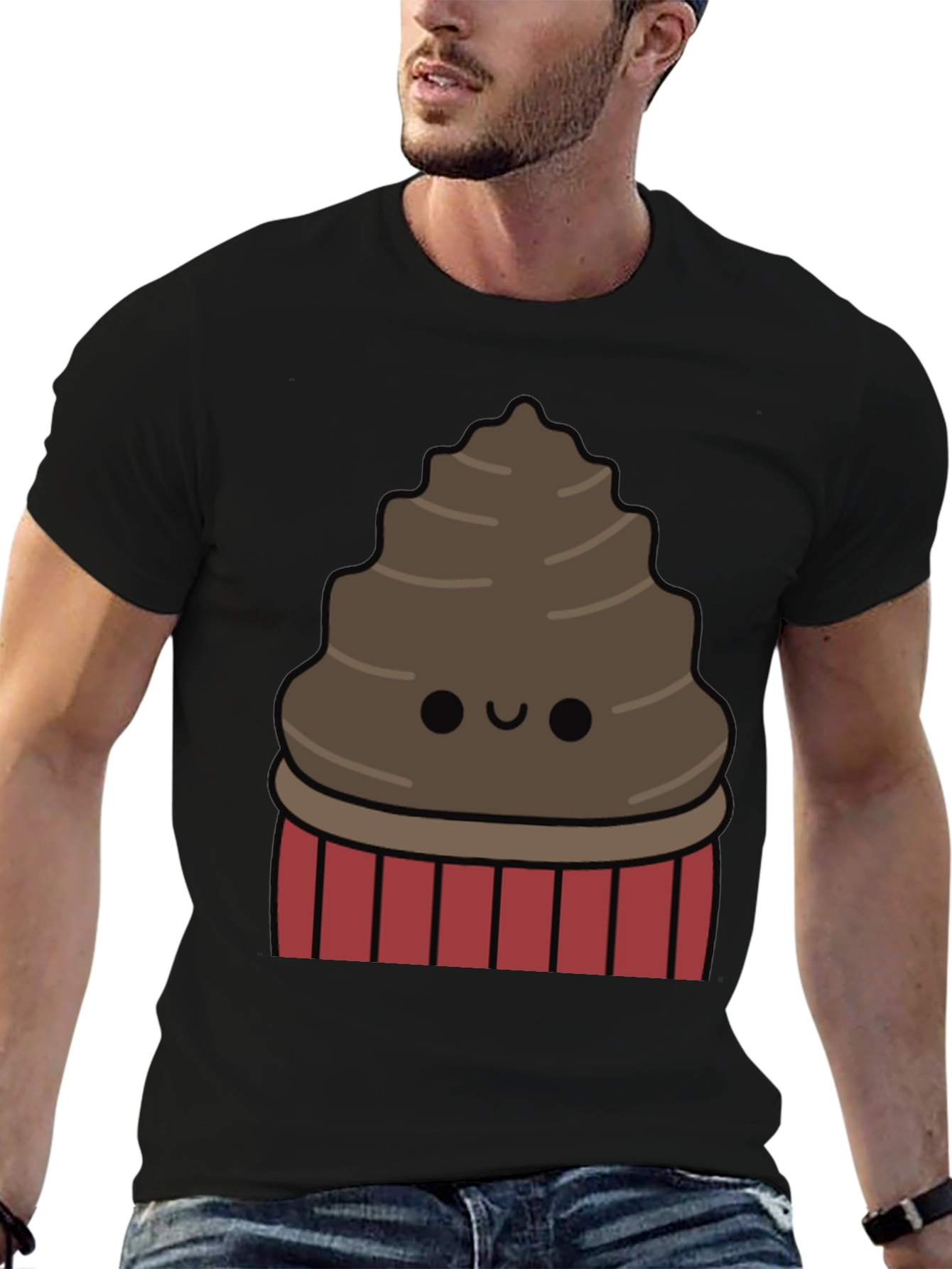 Cute Chocolate Cupcake Graphic T-Shirt