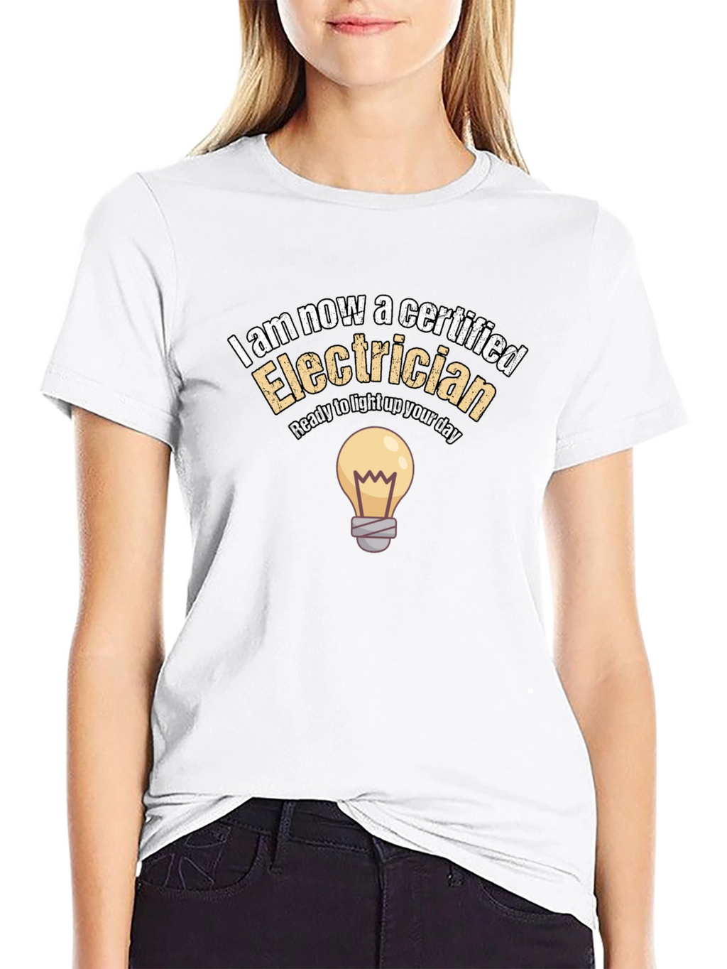 Certified Electrician T-Shirt - Light Up Your Day
