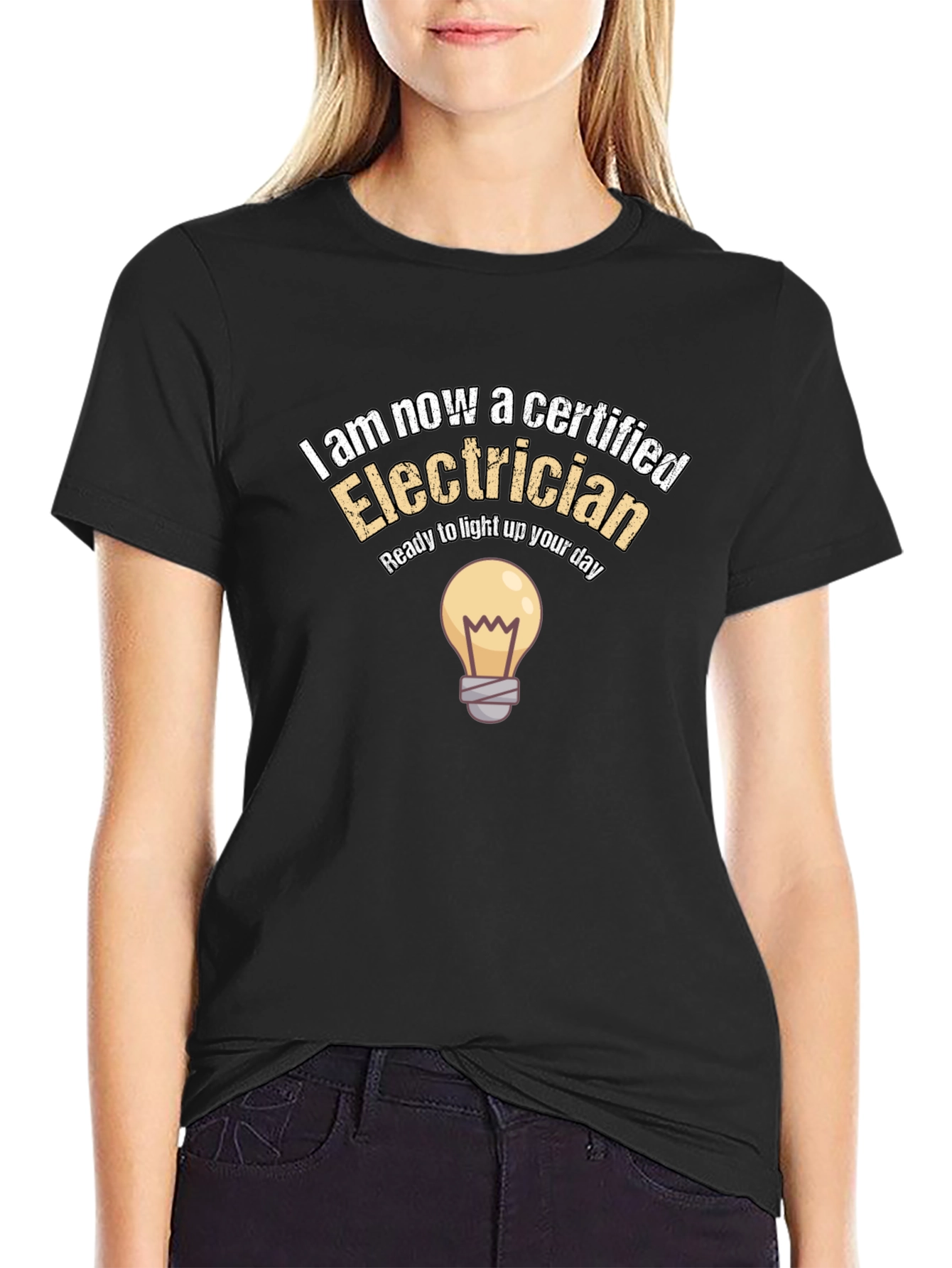 Certified Electrician T-Shirt - Light Up Your Day