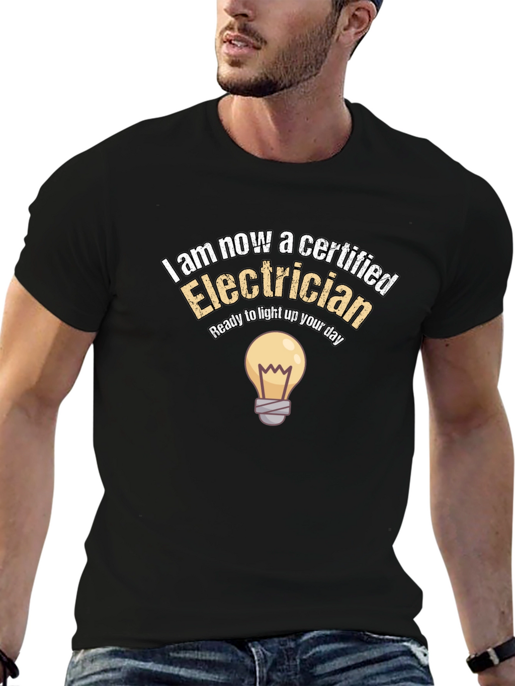 Certified Electrician T-Shirt - Light Up Your Day