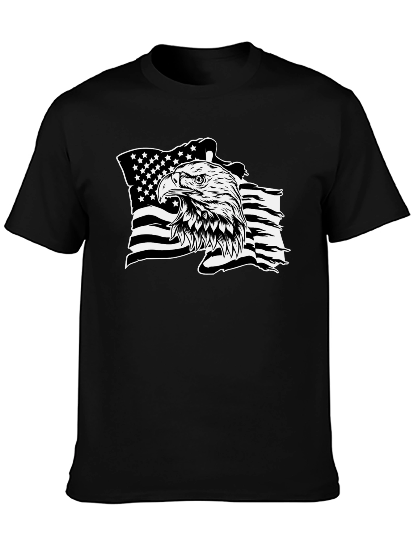 American Eagle Flag Graphic Black T-Shirt